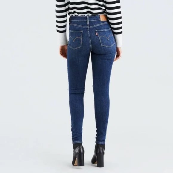 Levi's 721 High Rise Skinny Distressed Ripped Knee Slim Ankle Denim Jeans - 30 - Picture 3 of 12